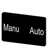 Labeling plate 17.5 x 27 mm, label black, labeling: Manu Auto