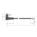 Actuator and Sensor Cable, PUR Connection Cable   WSC4T-10/TXL