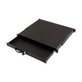 19" Shelf for documents lockable, 25kg Load, D=400, 1U