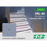 Laser motion sensor, distance DRL-60-12; Color: WHITE; Mounting in a Ã¸ 60 mm box