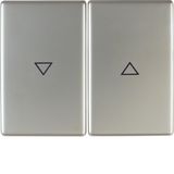 Rocker 2gang imprinted arrow symbol, K.5, stainless steel, metal matt 