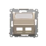 Double angled cover for ITC socket for Keystone, (module), Gold matt, metalic