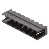 PCB plug-in connector, male header, open side, THT/THR solder connection, 5.08 mm, Number of poles: 4, 90°, Solder pin length (l): 3.2 mm, tinned, black, Tape