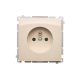 Single socket outlet with earthing, beige, 16A