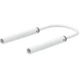 Safety measuring lead with (4 mm lamella plug, straight) to (4 mm lamella plug, straight), 1 m, white, PVC, 1.0 mm², CAT II, 66.1054-10029