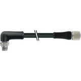 M12 Power male 90° / female 0° L-cod. PUR 5x1.5 bk UL/CSA+drag ch. 12m
