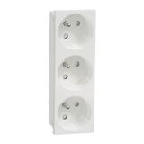 3xFrench socket 45є 2P+E screwless