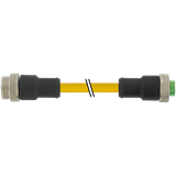 Mini (7/8) 3P, Male Straight/fem. Straight, TPE, 3x16AWG, YE, 0.6m