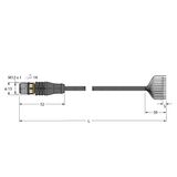 Actuator and Sensor Cable, PUR Connection Cable   RSS12T-30/TXL