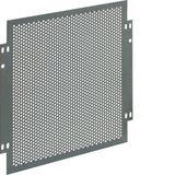 Mounting plate, universal, 240x247 mm, perforated, with mounting screw.