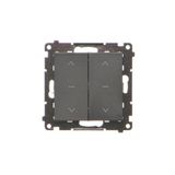 Double roller shutter button (1-0-2), 10A, black matt