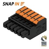 PCB plug-in connector, female plug, Pitch in mm (P): 5.00 mm, Number of poles: 6, 180°, Box