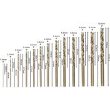 13-piece Robust Line metal drill bit set HSS-Co 1,5; 2; 2,5; 3; 3,2; 3,5; 4; 4,5; 4,8; 5; 5,5; 6; 6,5 mm 13 pcs.