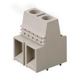 Printed circuit board terminals, 15.00 mm, Number of poles: 2, 90°, Solder pin length (l): 4.5 mm, tinned, Pebble grey, Clamping yoke connection, Clamping range, max. : 25 mm², Box