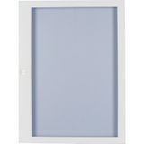 BFZ-UTT-5/120 Flush mounted steel sheet door white, transparent, for 24MU per row, 5 rows
