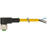 M12 female 90° A-cod. with cable PUR 4x0.34 ye 7m