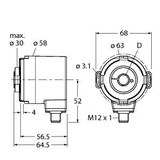 Absolute Rotary Encoder - Multiturn Industrial Line   RM-35H12E-3C25B-H1181