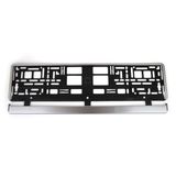 License Plate Frame - silver brush