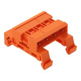 Double pin header DIN-35 rail mounting 4-pole orange