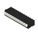 Printed circuit board terminals, 3.50 mm, Number of poles: 12, 90°, Solder pin length (l): 3.5 mm, black, PUSH IN with actuator, Clamping range, max. : 1.5 mm², Tube