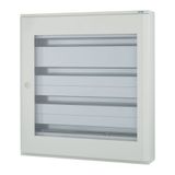 BF-OT-4/132-G-C Complete surface-mounted flat distribution board with window, grey, 33 SU per row, 4 rows, type C