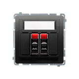 Double loudspeaker socket, black matt