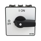 P3 On-off switch, 80 A,Flush mounting, 3 pole, Form E, Black, Short th