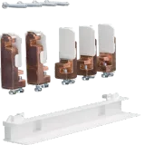 Busbar connector, univ.Z, field/field, uneven level, 5-p, CU 12x5mm, 250A