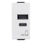 A+C-USB power unit 15W 5V 1M white