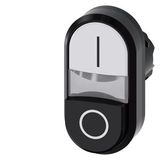 Twin pushbutton, 22 mm, round, plas...