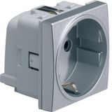 Systo Socket SCHUKO 16A screwless with childprotection Alu