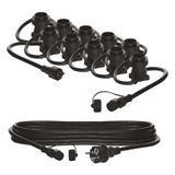 Interconnecting light chain for 10x E27 bulbs, START SET, 7.35 m, outdoor and indoor