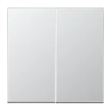 Matter push-button 2-gang, battery-powered, 4-channel, thermoplastic lacquered, LS range, aluminium