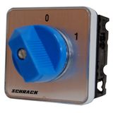 On-OFF Switch, 2 pole, 20A, for panel mounting, 0-1