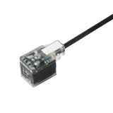 Valve cable (assembled), One end without connector - valve plug, DIN design B (10 mm), M8 = none, Cable length: 5 m, PUR, black