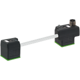 M12 male on top A-cod. / MSUD double valve A-18mm PUR 3x0.75 gy  0m