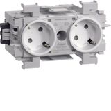 Socket-outlet 2-gang 45° Wago f-mount tw