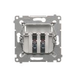 Double socket outlet with eaerthing and shutters - for Nature frames, (module), 16A, 250V, Screw, Gold matt, metalic