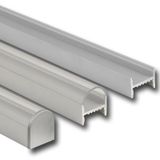 Attached PD aluminum profile with hidden clips, clear diffuser, complete, 1 m