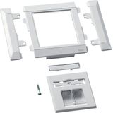 Frontplate modular 2 x RJ45, 80mm, pure white