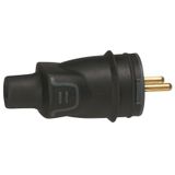 PLUG2P+E FR RUBBER BLACK SCREW
