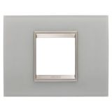 LUX PLATE - IN GLASS - 2 MODULES - NATURAL REFLECTION - INNER FRAME MATT LIGHT BRONZE - CHORUSMART