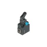 Position switch with adjustable one-way roller and reset device