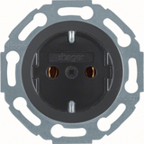 SCHUKO socket, series 1930 / glass, glossy black