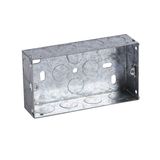 2 Gang 35mm Flush Mounting Steel Back Box with Knockouts
