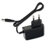 Power adapter 12W, DC24V/0.5A, IP20, black plastic, with plug