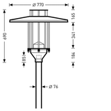 Post-top luminaires 982 CLO (normal) Lens Black ET 15W 1500lm 70 asymmetric wide (AB2L) IP23 IK04 5 SDCM 6714940