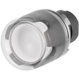Push-button, full guard, illuminated, clear, rubber cap