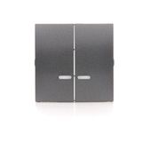 Double rocker for illuminated mechanisms: SW6/2XLM, SW7/2XM, SW6P1M, anthracite, metalic