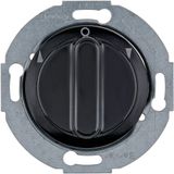 Rotary switch for blinds 2pole with centre plate Rotary knobs, black glossy